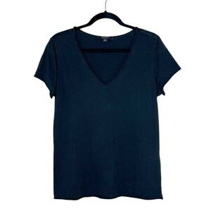 ALLSAINTS Emelyn Tonic V Neck 100% Cotton Black Tee size Medium